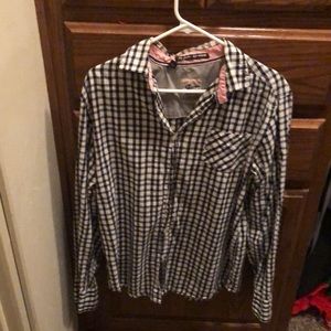 Men’s Size Large Black/White button up dress shirt